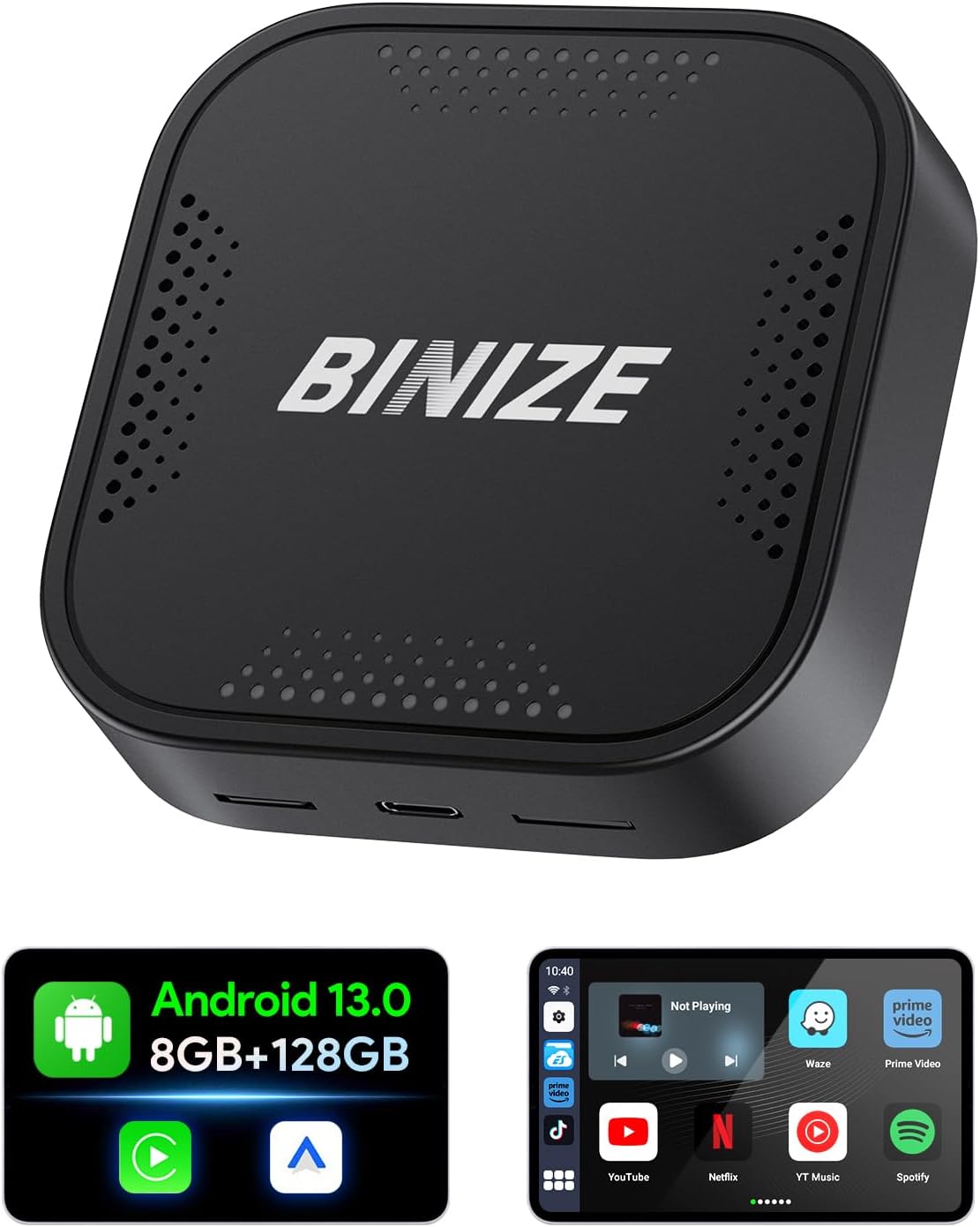 Binize Android 13 CarPlay Wireless CarPlay BOX with YouTube Netflix