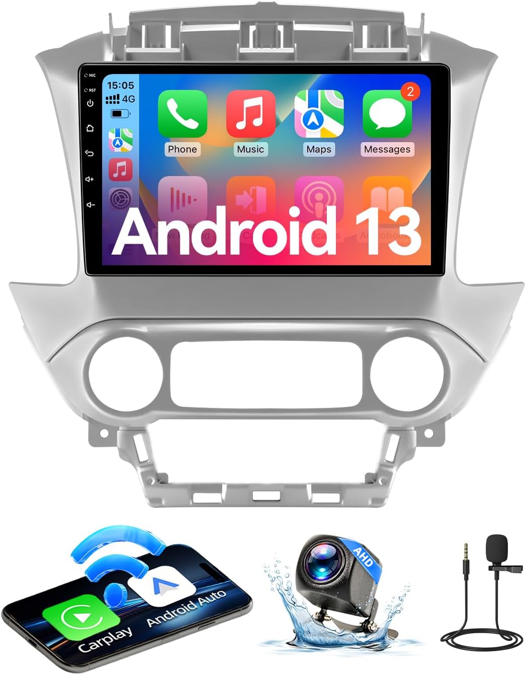 Car Stereo for Chevy Suburban Tahoe Yukon 2015-2019 Upgrade Wireless CarPlay & Android Auto AHD Backup Camera GPS SWC FM WiFi Bluetooth