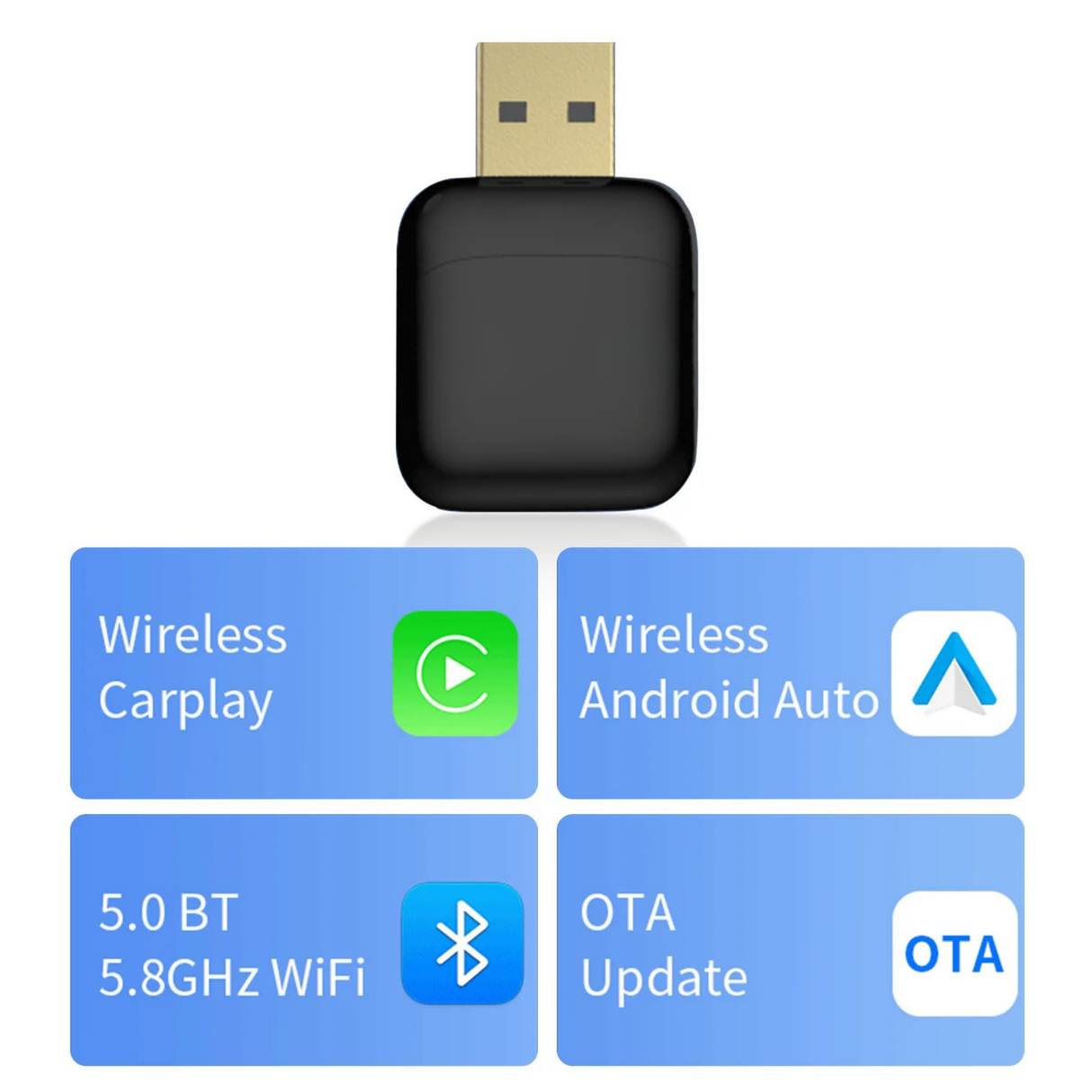 Binize Wireless CarPlay/Android Auto Adapter for Vehicle with Factory Wired CarPlay/Android Auto