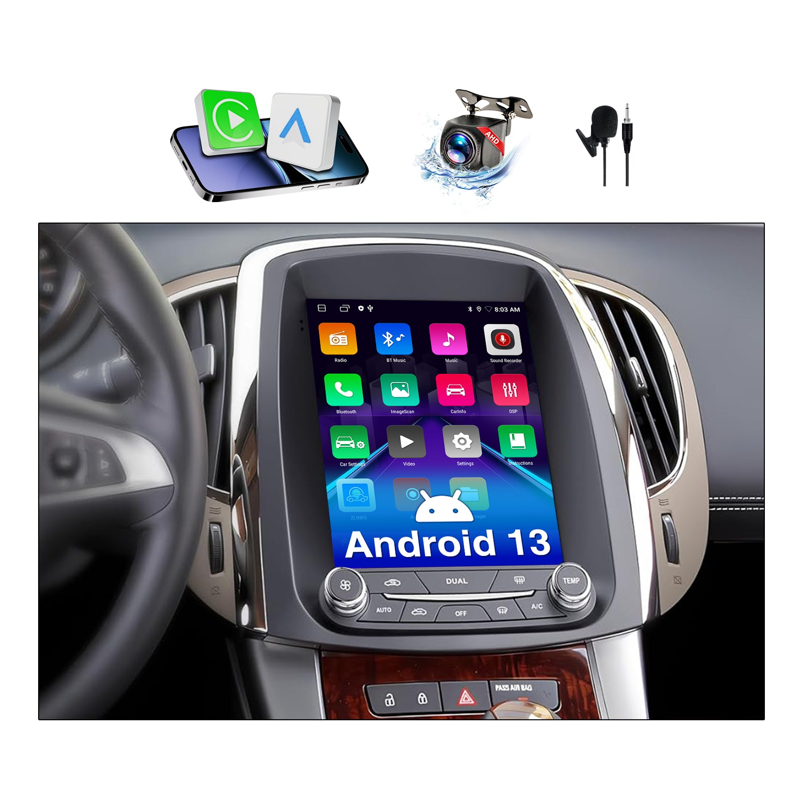 Android 13 Car Stereo Radio Compatible with Buick Lacrosse 2009