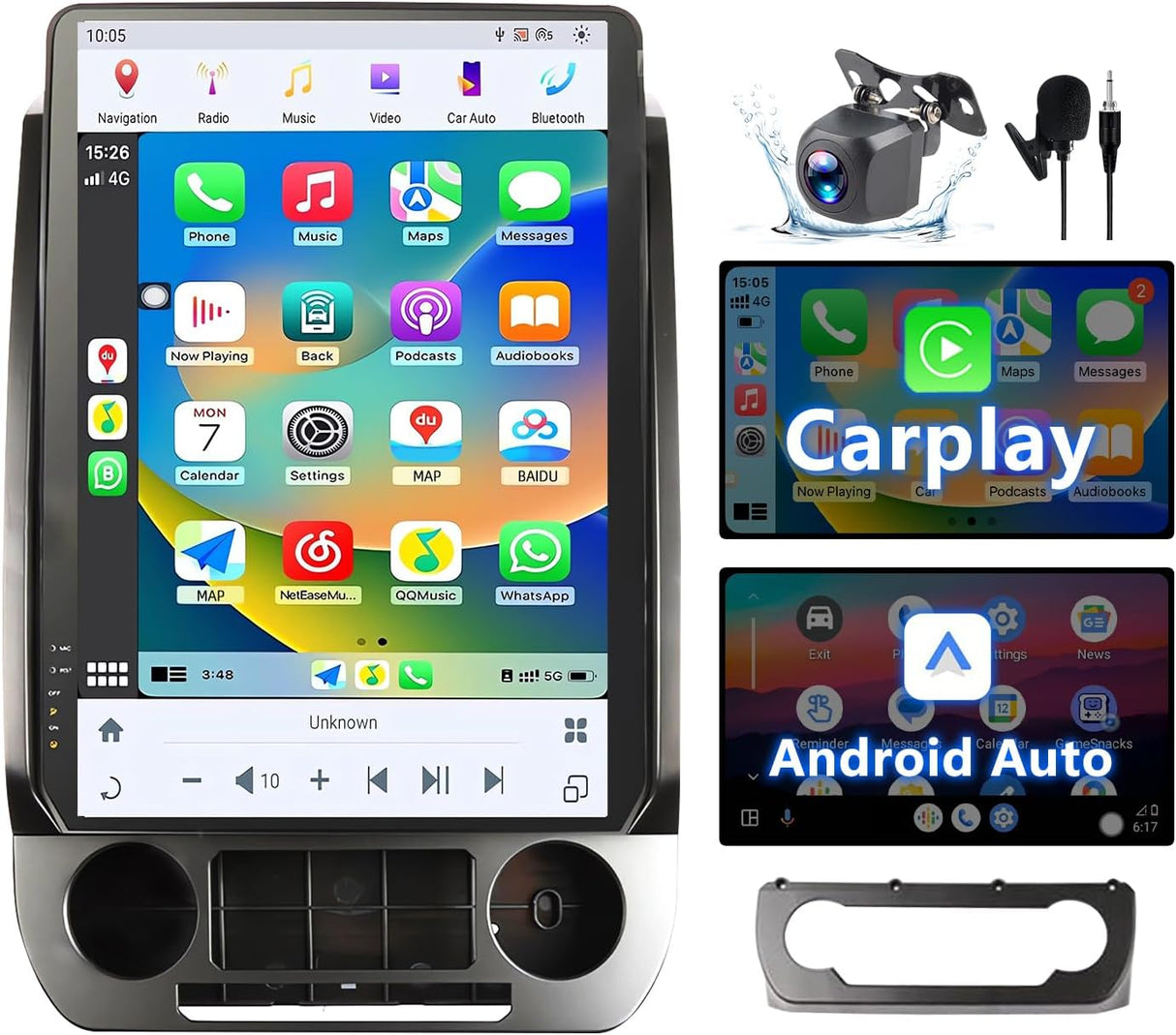 Car Stereo Radio 8-Core Qualcomm CPU, with Android Auto Wireless Carplay for Ford Expedition 2018-2022 Upgrade 2K Touchscreen Bluetooth WiFi GPS DSP AM FM Head Unit