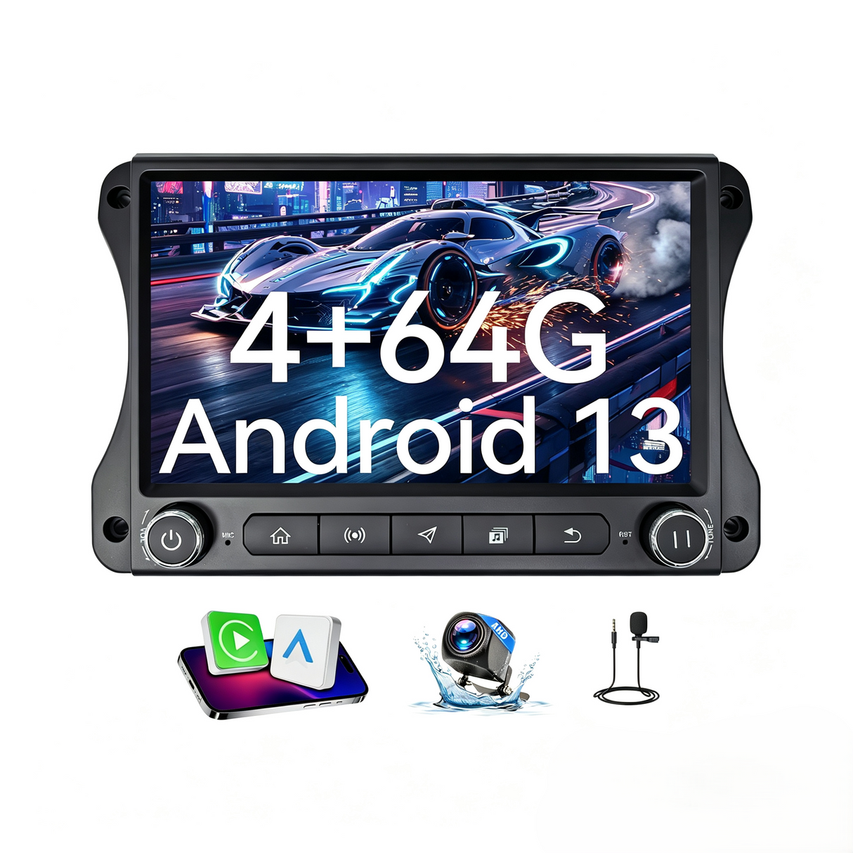 Car Stereo Radio for Jeep Wrangler JL & Gladiator JT 2018-2022 with Wireless CarPlay & Android Auto 10-Inch Touchscreen BT 5G WiFi/4G LTE FM/AM Radio