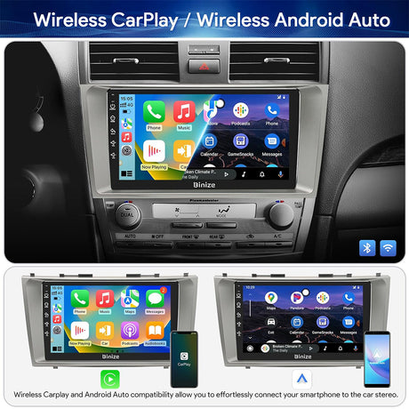 Binize Android 12 CarPlay Screen for Camry 2007 2008 2009 2010 2011 with Backup Cam