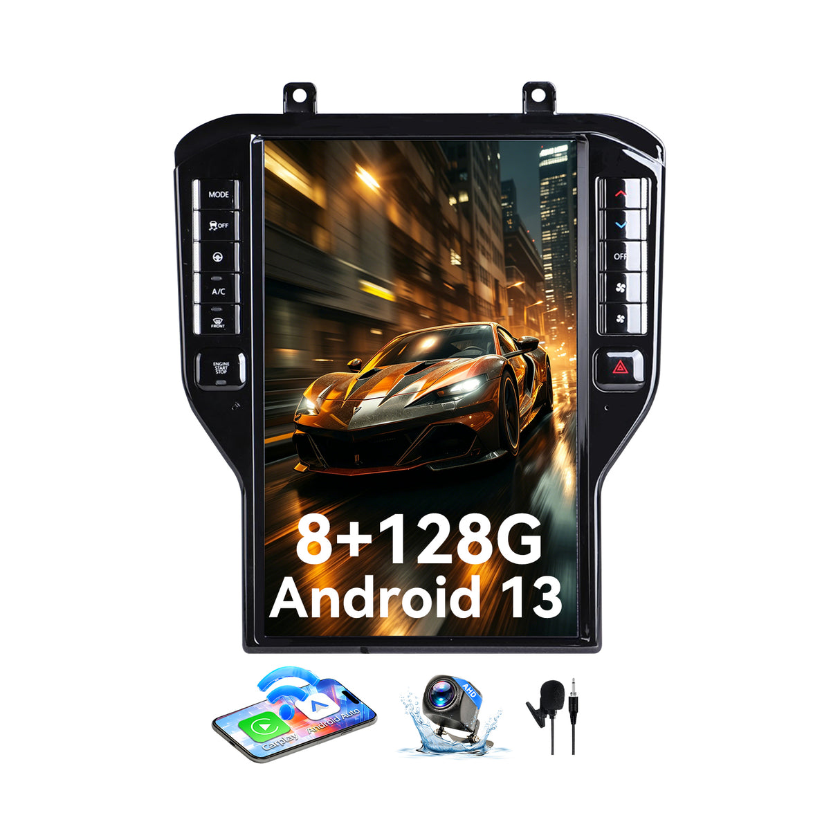 Car Stereo for Ford Mustang 2015-2021 Upgrade Wireless CarPlay & Android Auto AHD Backup Camera GPS SWC FM WiFi Bluetooth