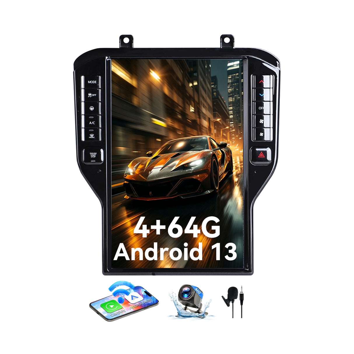 Car Stereo for Ford Mustang 2015-2021 Upgrade Wireless CarPlay & Android Auto AHD Backup Camera GPS SWC FM WiFi Bluetooth