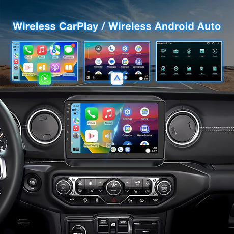 Android 13 Car Stereo for Jeep Wrangler 2018-2021 Gladiator JT 2020-2021 with Wireless CarPlay/Touch Screen/Bluetooth/Audio/GPS/Navigation/Mirror Link/Backup Camera