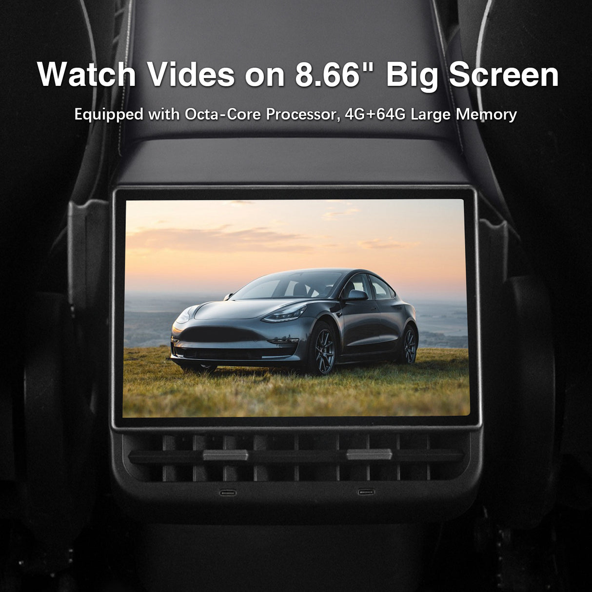 Tesla Rear Screen for Model 3 & Model Y with CarPlay/Android Auto