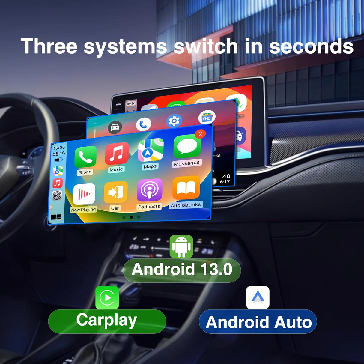 CarPlay AI Box with Wireless CarPlay/Android Auto for Car with Factory Wired CarPlay/Android Auto support HDMI,8+128G