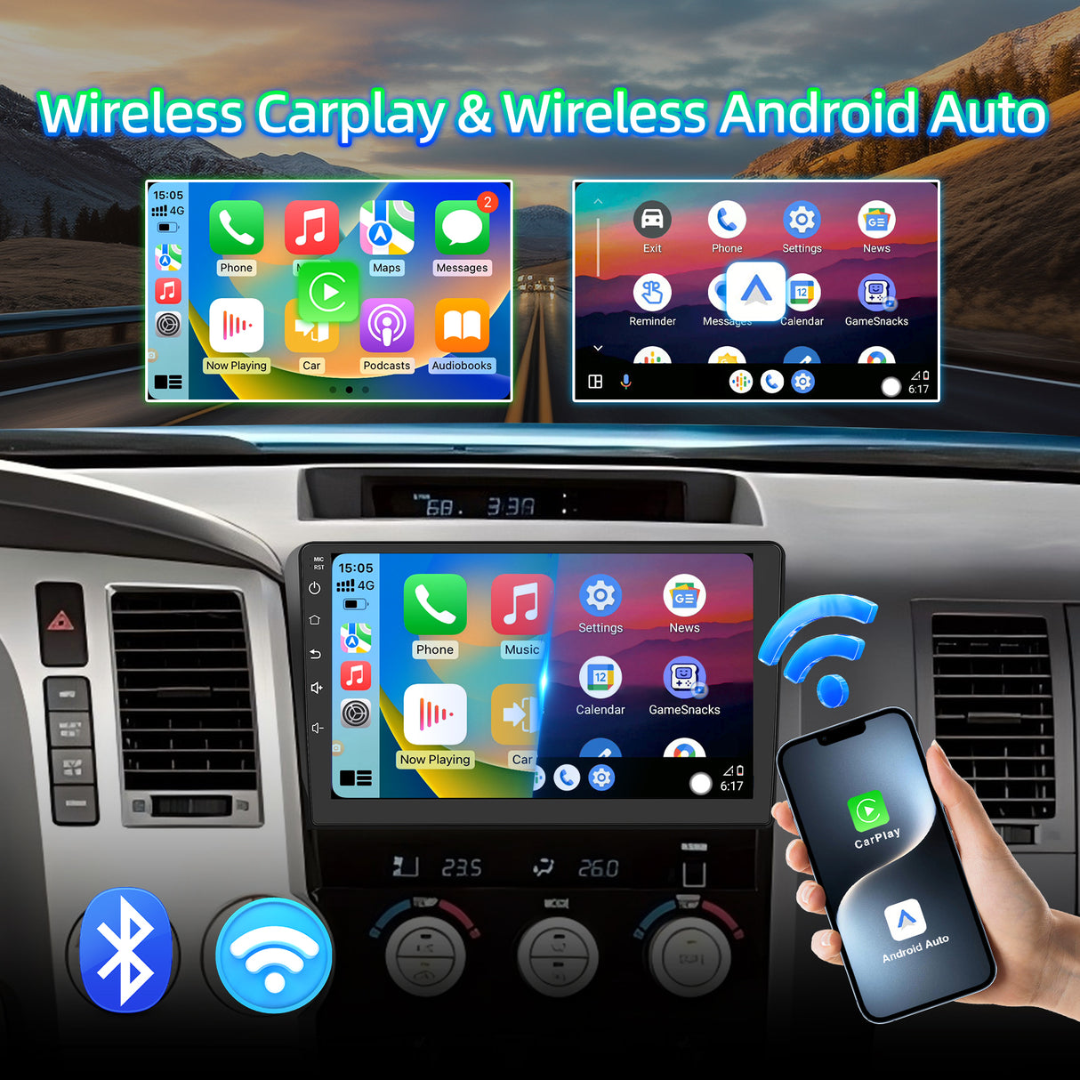 Android 13 Car Stereo Radio Compatible with Toyota Tundra 2007-013 Toyota Sequoia 2008-2018 radio