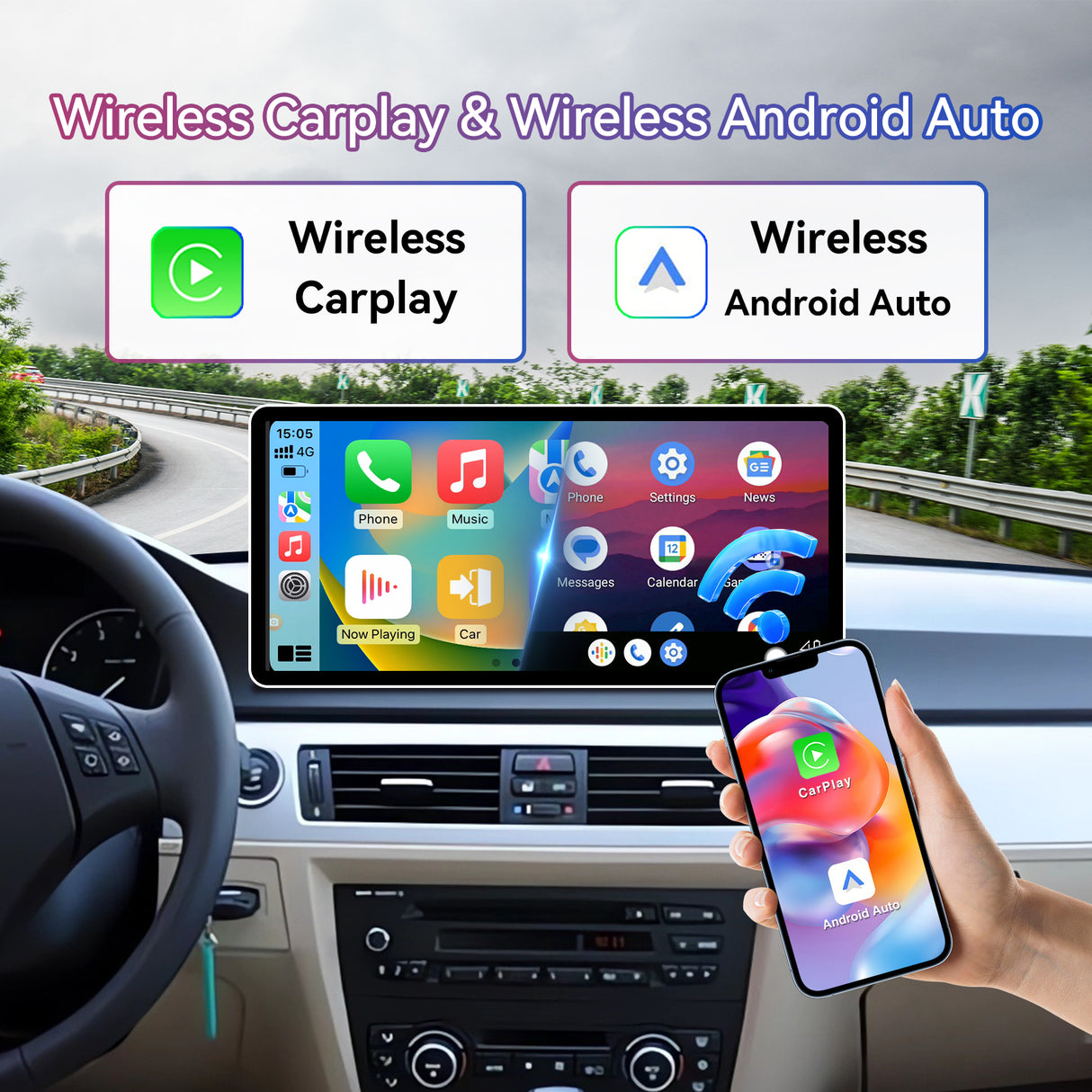 BINIZE MAX CarPlay AI Box for BMW – Android 13, 4+64GB, 8-Core Wireless Multimedia System