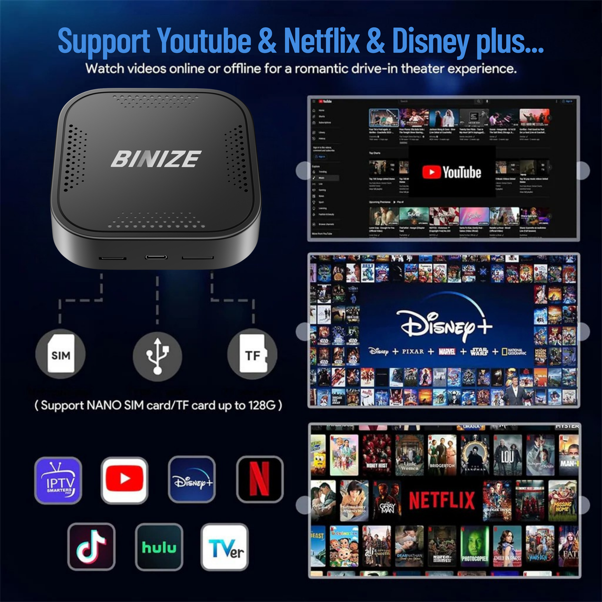 Binize B1 Android 13 CarPlay AI BOX for OEM Car with Wired CarPlay/Android Auto