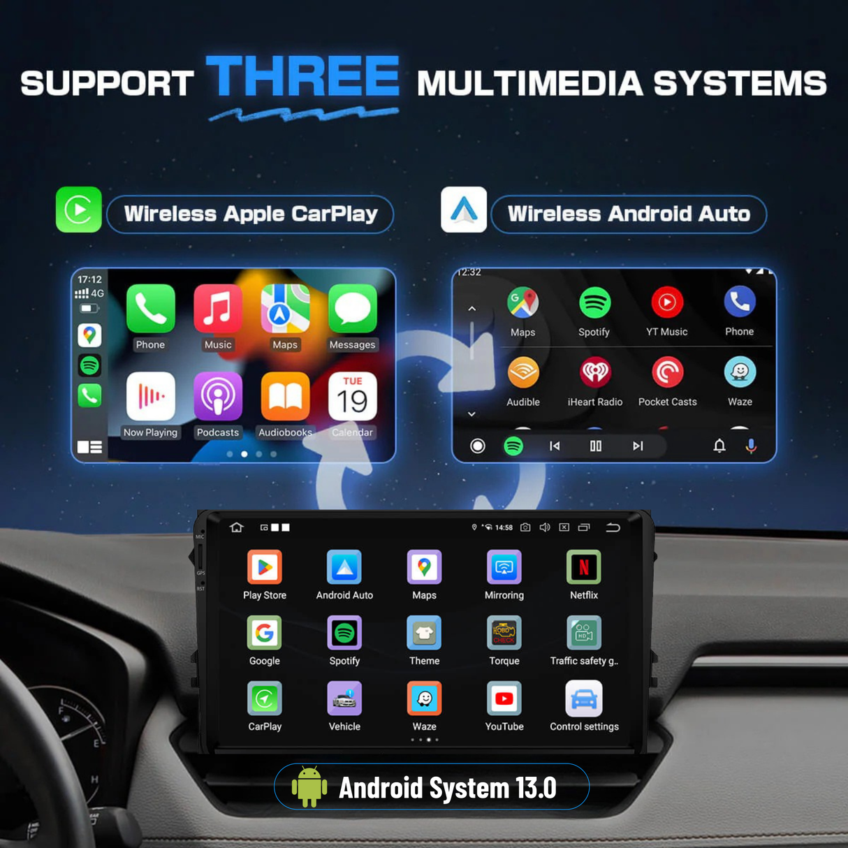 BINIZE B2 Android 13 CarPlay AI BOX for OEM Car with Wired CarPlay/Android Auto