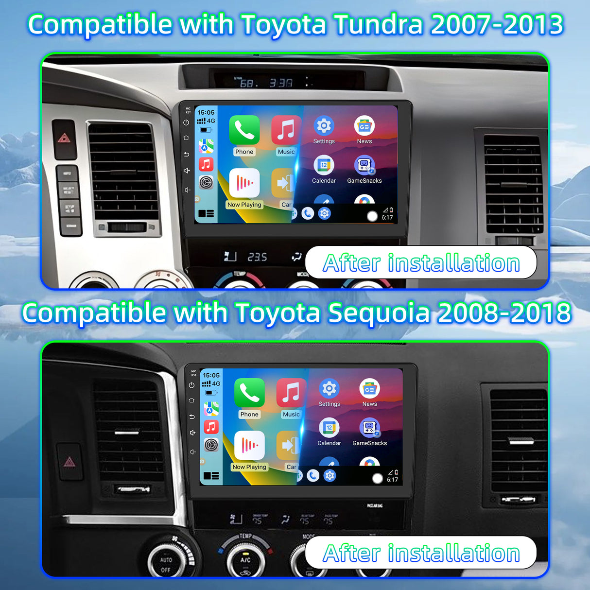 Android 13 Car Stereo Radio Compatible with Toyota Tundra 2007-013 Toyota Sequoia 2008-2018 radio