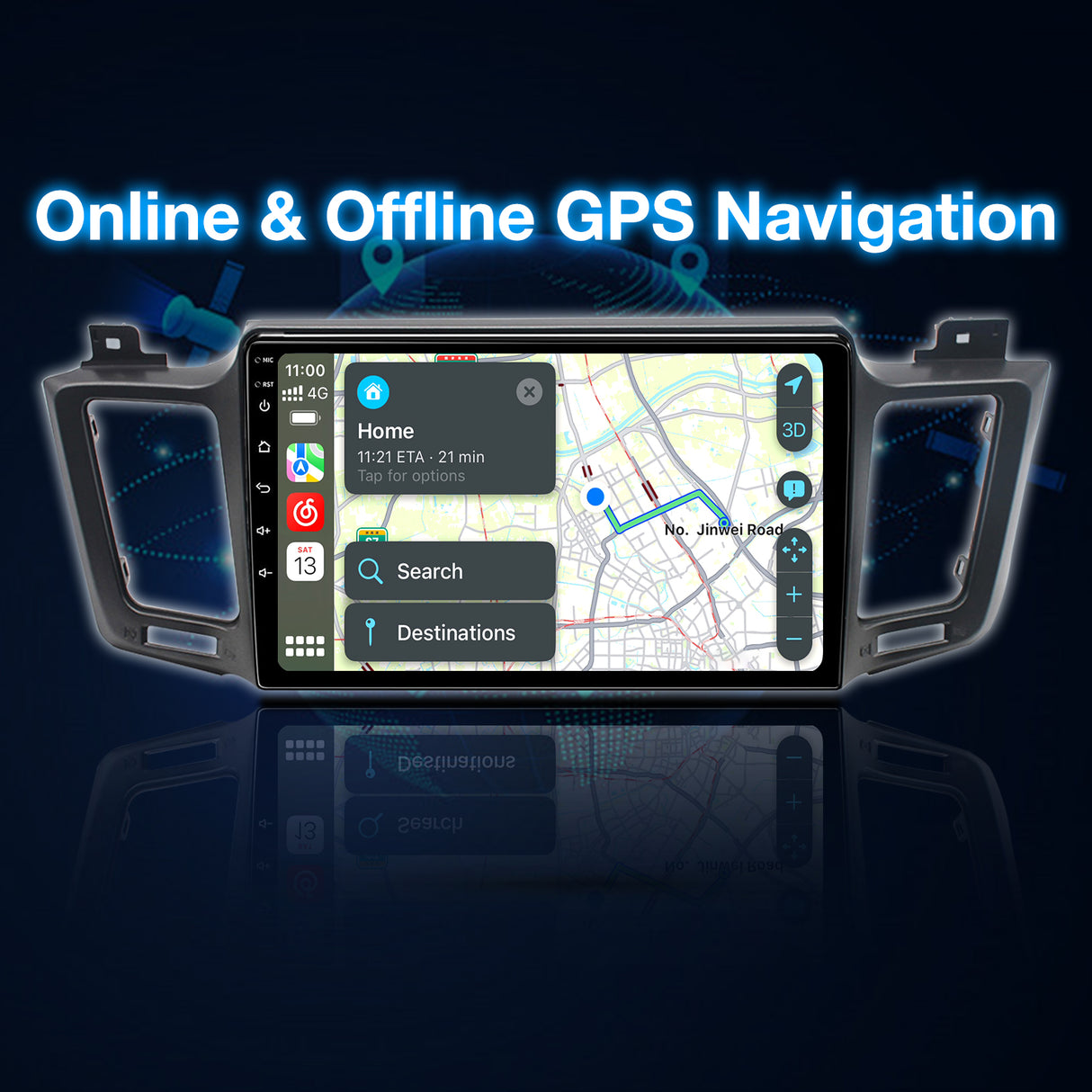 Wireless CarPlay Android Car Stereo for Toyota RAV4 2013-2018