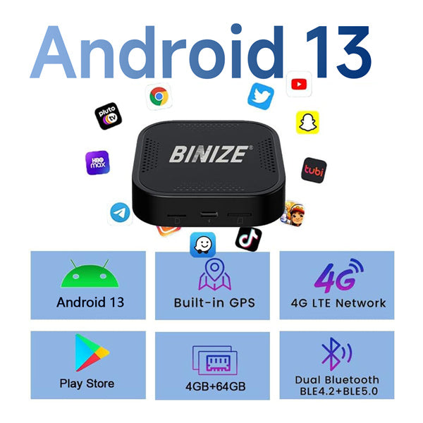 Binize Android 13 CarPlay Wireless CarPlay BOX with YouTube Netflix