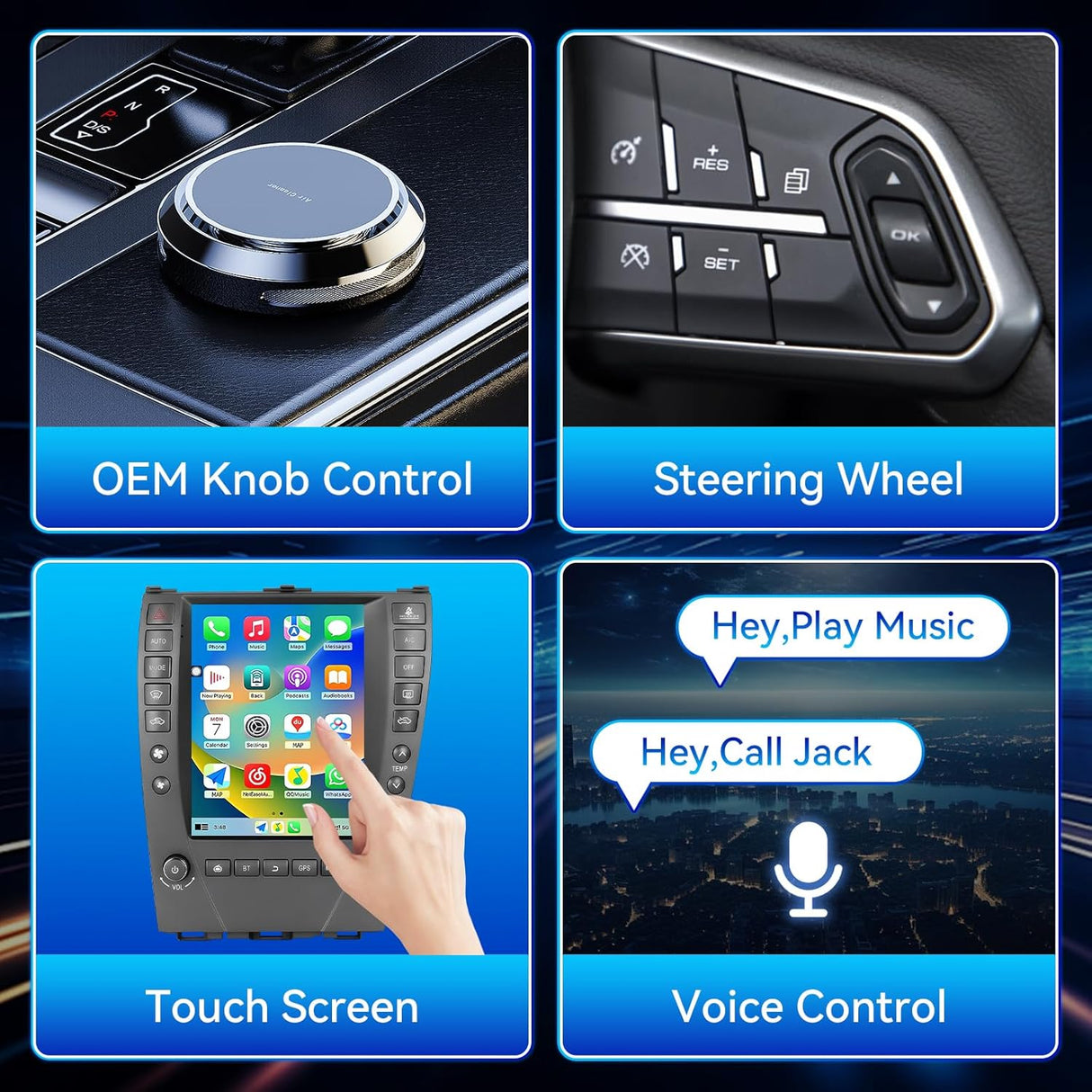 Car Radio Stereo for Lexus ES350 2006 2007 2008 2009 2010 2011 2012 Wireless CarPlay & Android Auto GPS Navigation FM Radio Upgrade Bluetooth HD Backup Camera