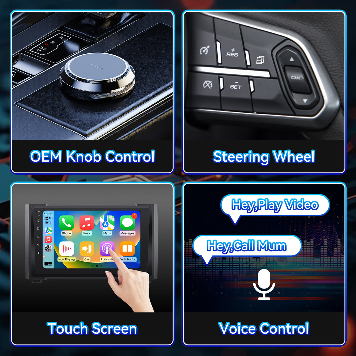 Car Stereo Radio for Toyota Tundra 2014-2021 with Wireless CarPlay & Android Auto 9-Inch IPS Touch Screen GPS SWC Bluetooth FM Backup Camera