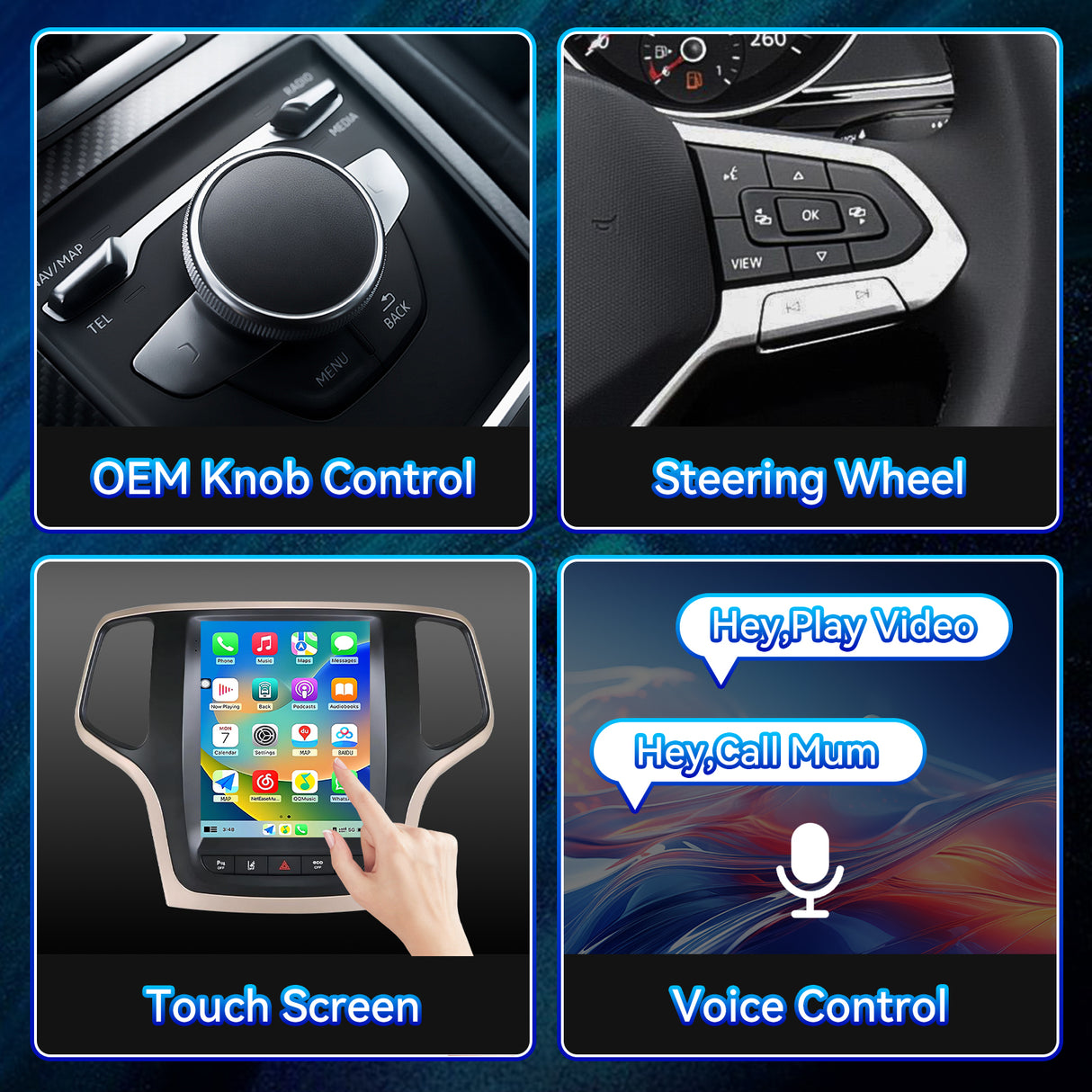 8 Core Android 13 Car Stereo Radio for Jeep Grand Cherokee 2014-2017 with Wireless CarPlay & Android Auto, 5G WiFi, Bluetooth 5.0, GPS and Backup Camera