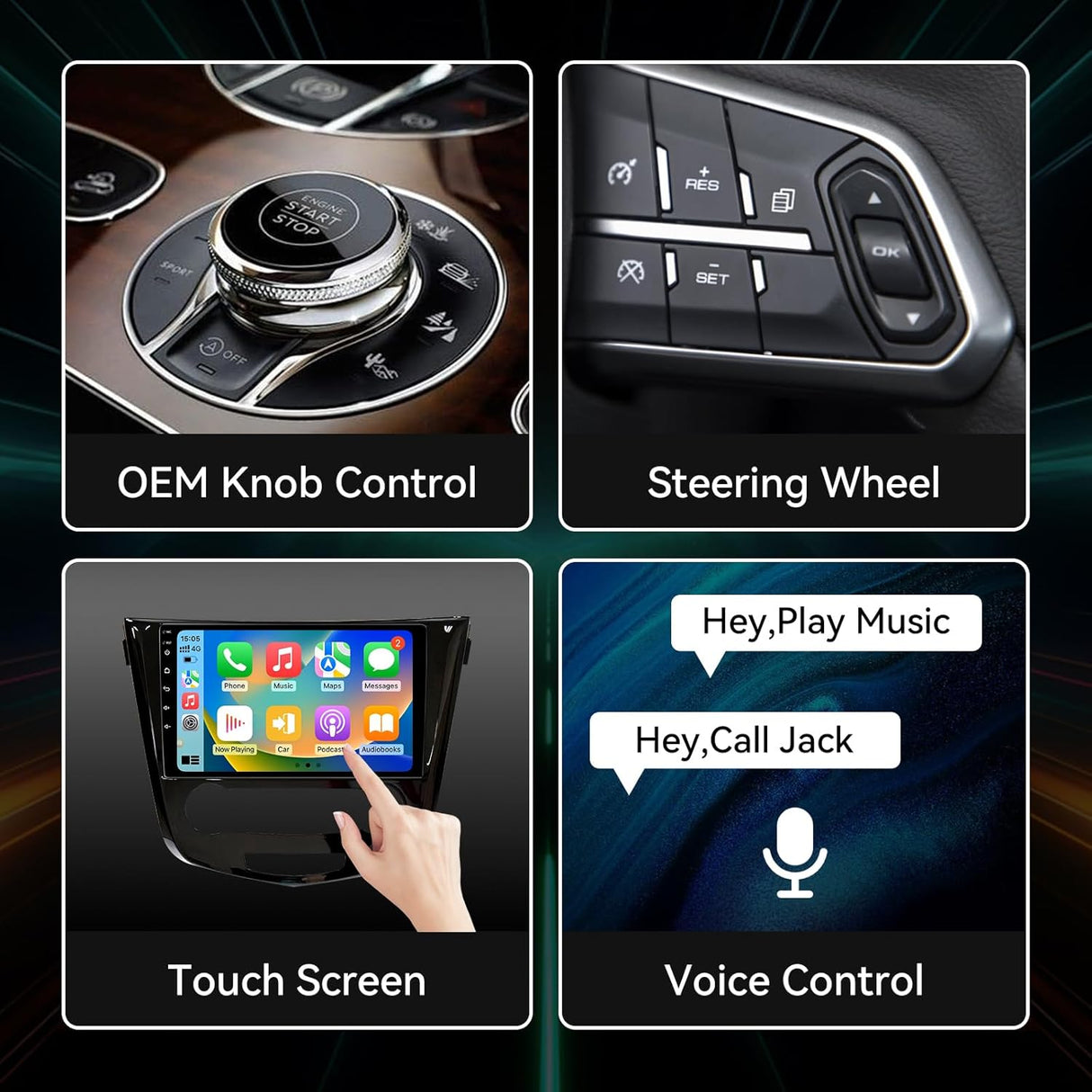 Car Stereo Radio for Nissan Rogue 2014 2015 2016 2017 2018 Manual AC Wireless CarPlay & Android Auto AHD Backup Camera GPS SWC WiFi Bluetooth