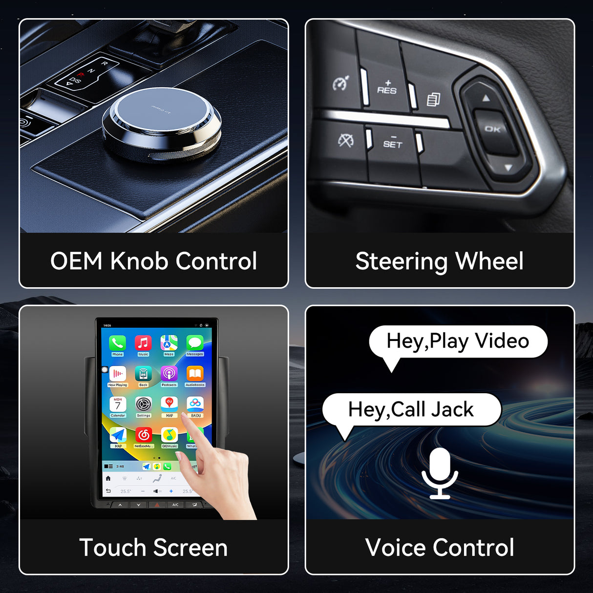 Car Stereo Radio with Android Auto Wireless Carplay for Dodge RAM 1500 2500 3500 2013-2018 Tesla Style Touch Screen Bluetooth WiFi GPS DSP AM FM Head Unit