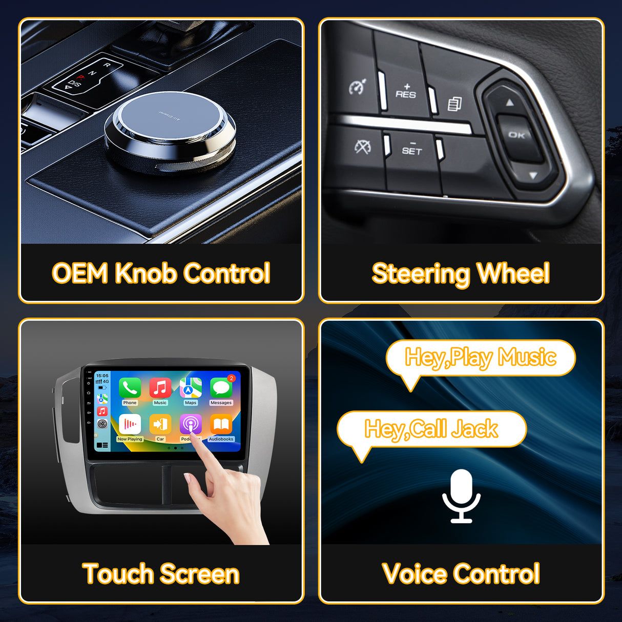 Car Stereo for Honda Pilot 2006-2008 Upgrade Wireless CarPlay & Android Auto AHD Backup Camera GPS SWC FM WiFi Bluetooth