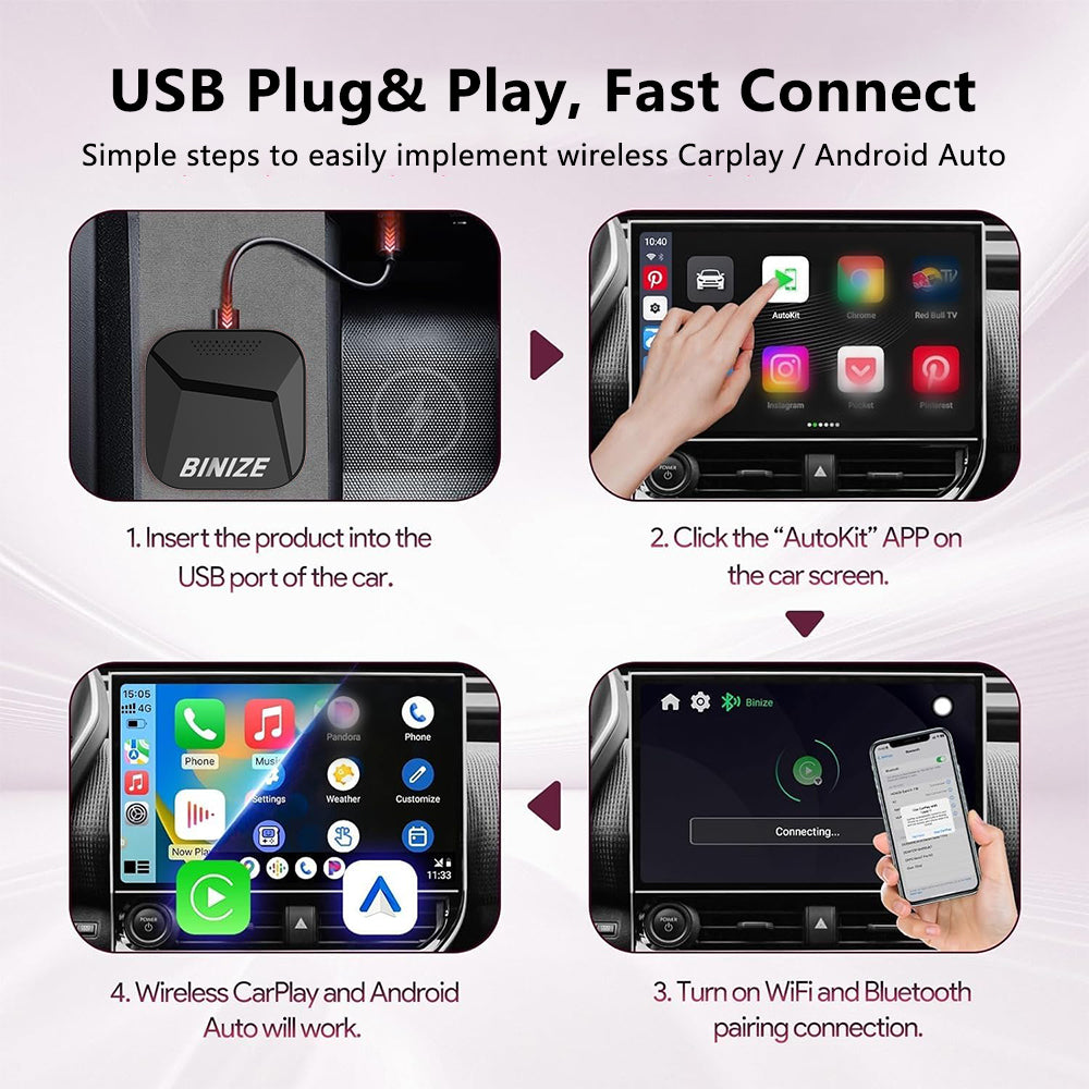 Wireless Carplay Video Streaming Box for OEM Wired CarPlay/Android Auto