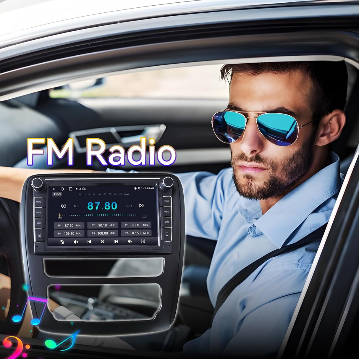 Android 14 Car Stereo for Buick Enclave 2013-2017 Upgrade Wireless CarPlay & Android Auto AHD Backup Camera GPS SWC FM WiFi Bluetooth