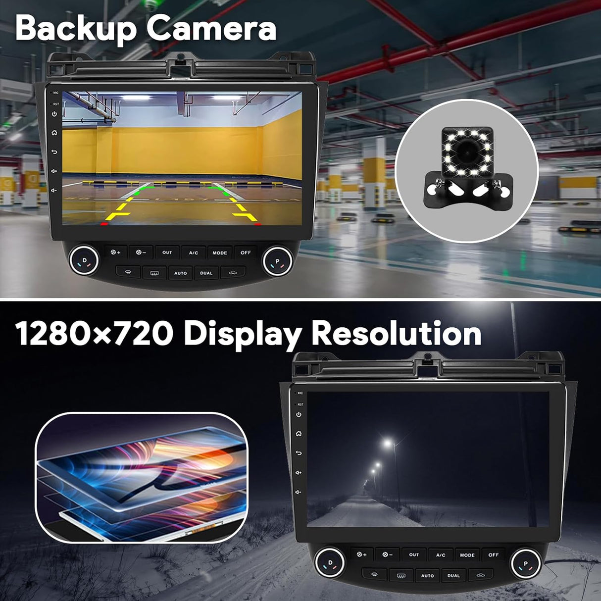 Android 13 Car Stereo for Honda Accord 2003-2007 with Wireless CarPlay/GPS/Bluetooth/FM/DSP+Backup Camera