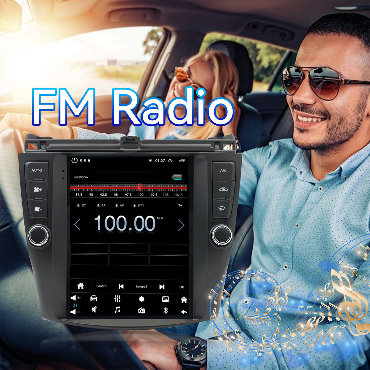 Binize Android 13 Car Stereo Head Unit Radio Wireless Carplay&Android Auto 9.7 Inch Touchscreen Radio Compatible with Honda Accord 7th 2003 2004 2005 2006 2007 Support GPS Bluetooth/FM