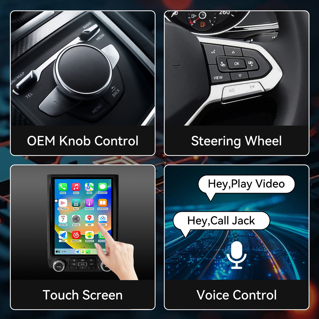Car Stereo for Ford Expedition 2015-2018 Upgrade Wireless CarPlay & Android Auto AHD Backup Camera GPS SWC FM WiFi Bluetooth