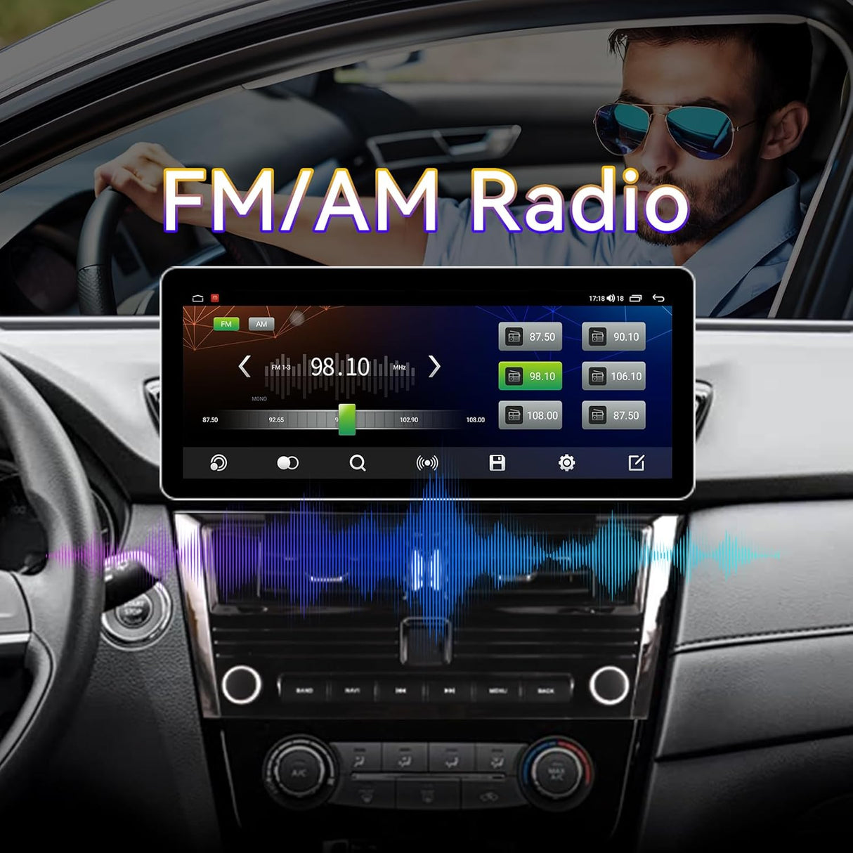 Car Stereo Radio with Android Auto Wireless Carplay for Nissan Rogue 2014-2020 Upgrade 2K Touchscreen Bluetooth WiFi GPS DSP AM FM Head Unit
