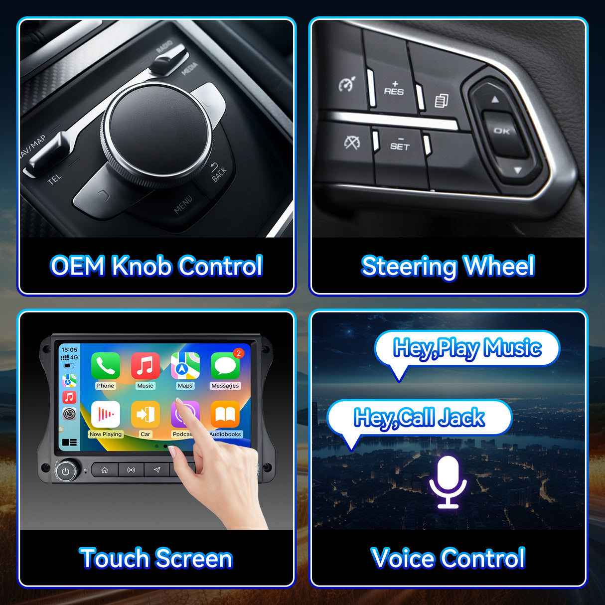 Car Stereo Radio for Jeep Wrangler JL & Gladiator JT 2018-2022 with Wireless CarPlay & Android Auto 10-Inch Touchscreen BT 5G WiFi/4G LTE FM/AM Radio
