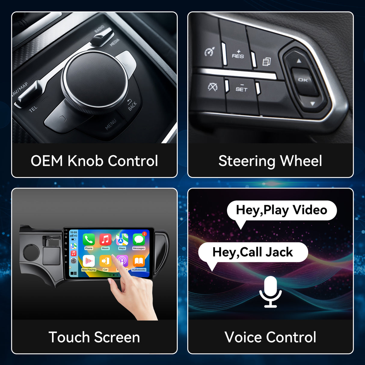 Car Stereo for Toyota Prius C Aqua 2012-2017 Support Wireless CarPlay Android Auto Navigation