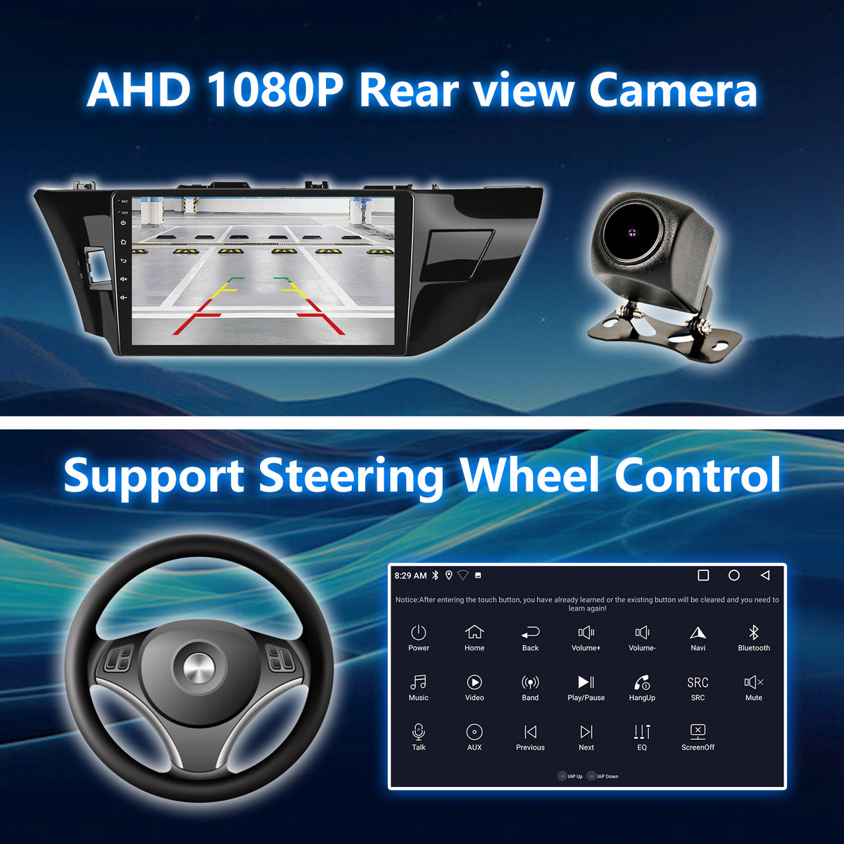 BINIZE Android 13 Car Stereo Radio Compatible with Toyota Corolla 2014 2015 2016 Wireless Carplay&Android Auto, 10 Inch Touchscreen Bluetooth GPS Navigation, WiFi, FM Radio,Mirror Link,Backup Camera