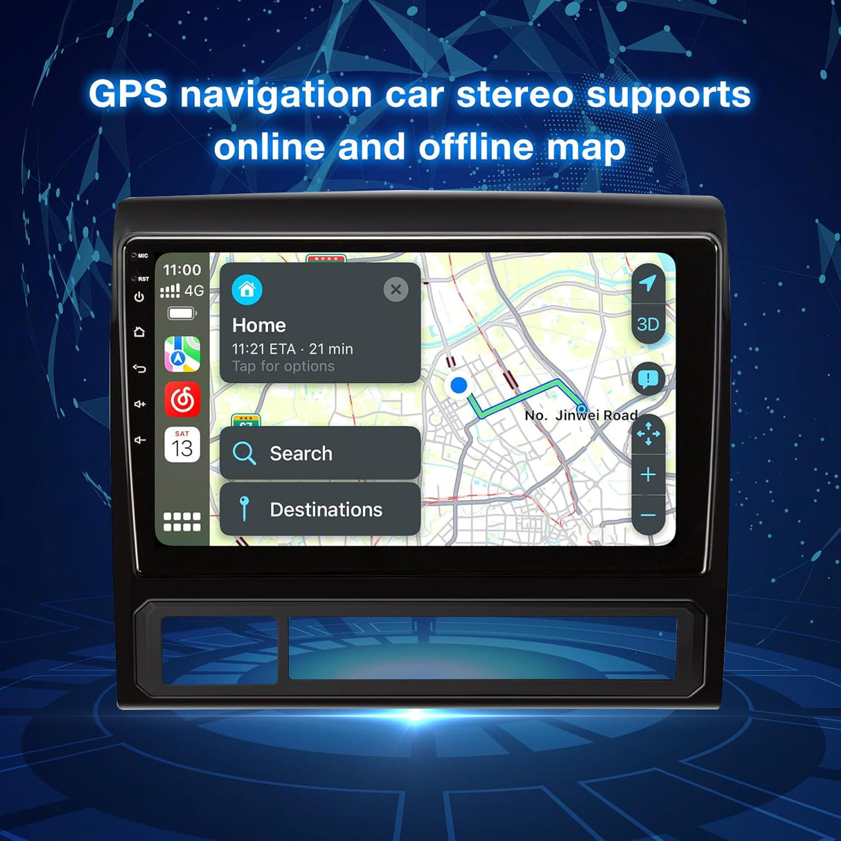 Android 13 Car Stereo for Toyota Tacoma 2005-2015 with Wireless CarPlay/Android Auto & Mirroring Link Support with AHD Backup Camera (2GB+32GB)