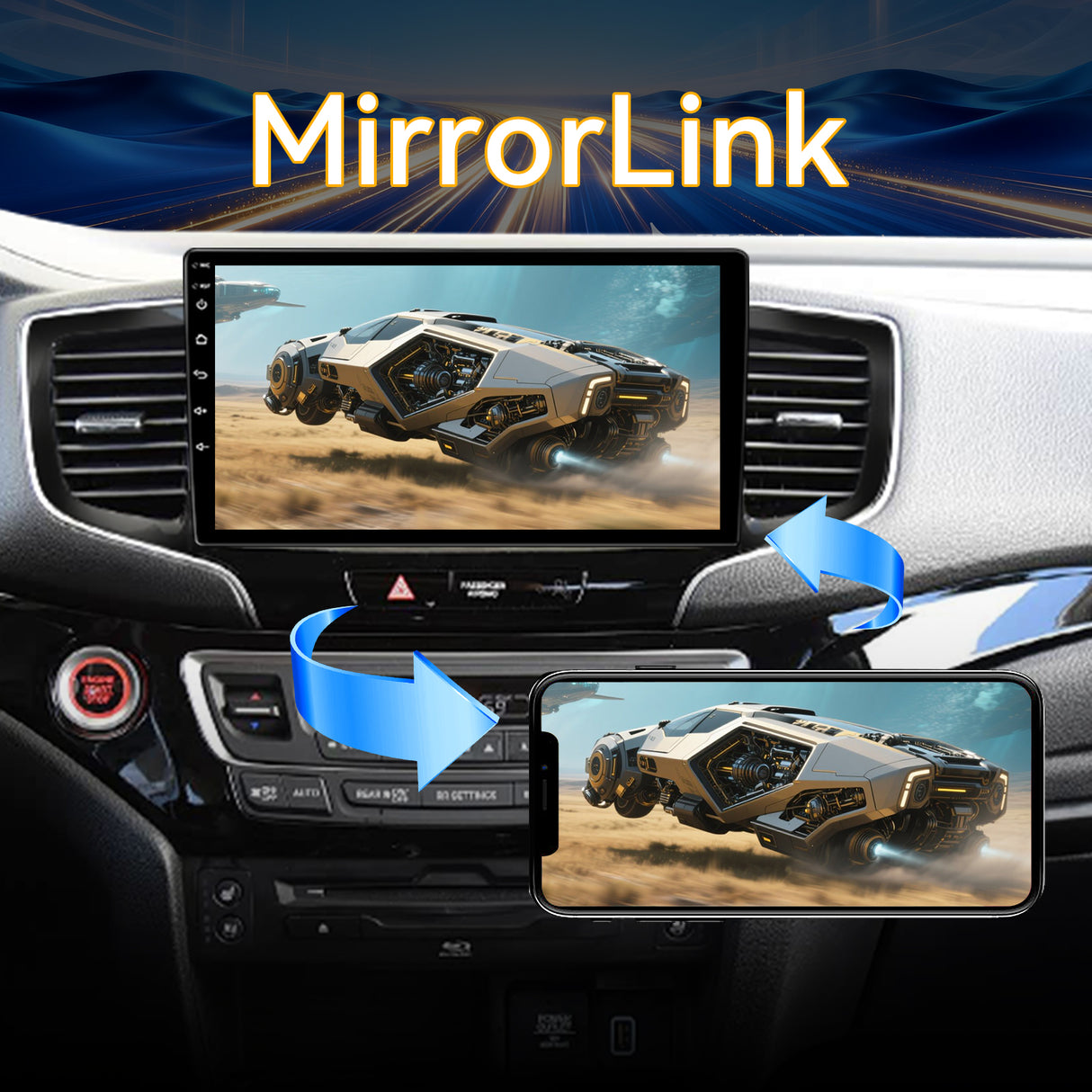Car Stereo for Honda Pilot 2016-2019 Upgrade Wireless CarPlay & Android Auto AHD Backup Camera GPS SWC FM WiFi Bluetooth