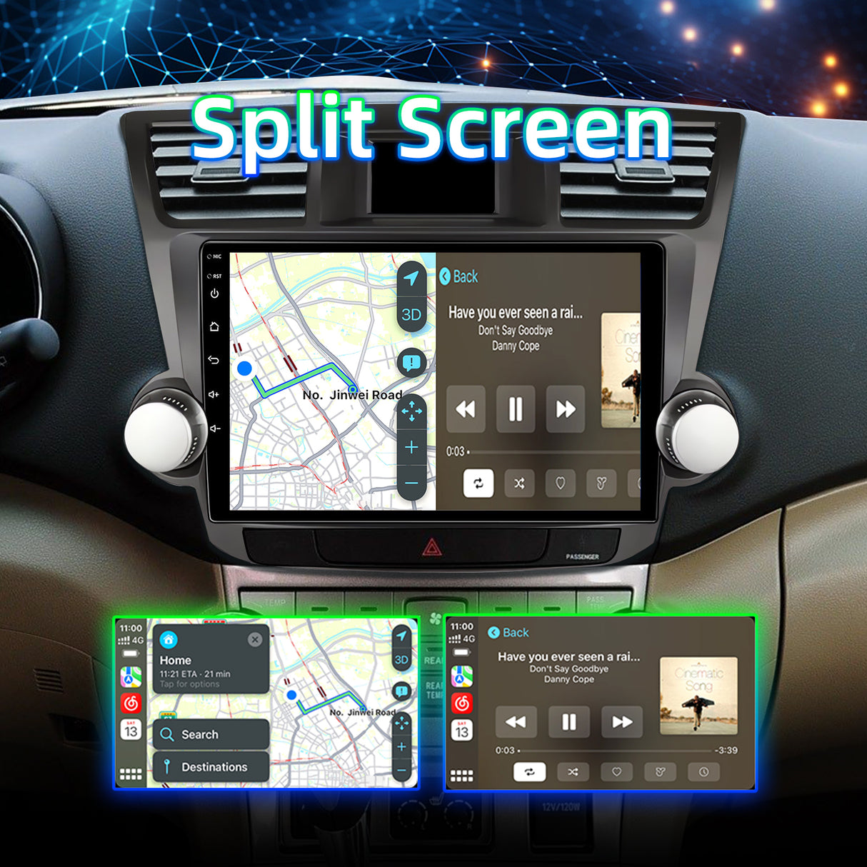 Android 13 Car Stereo Radio Compatible with Toyota Highlander 2008 2009 2010 2011 2012 2013 Radios