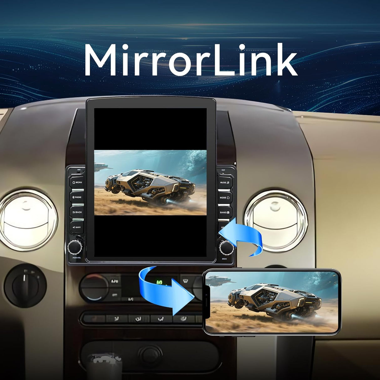 Car Radio Stereo for Ford F150 2004 2005 2006 2007 2008 AHD Backup Camera Upgrade Wireless CarPlay & Android Auto Touch Screen GPS WiFi SWC FM Bluetooth
