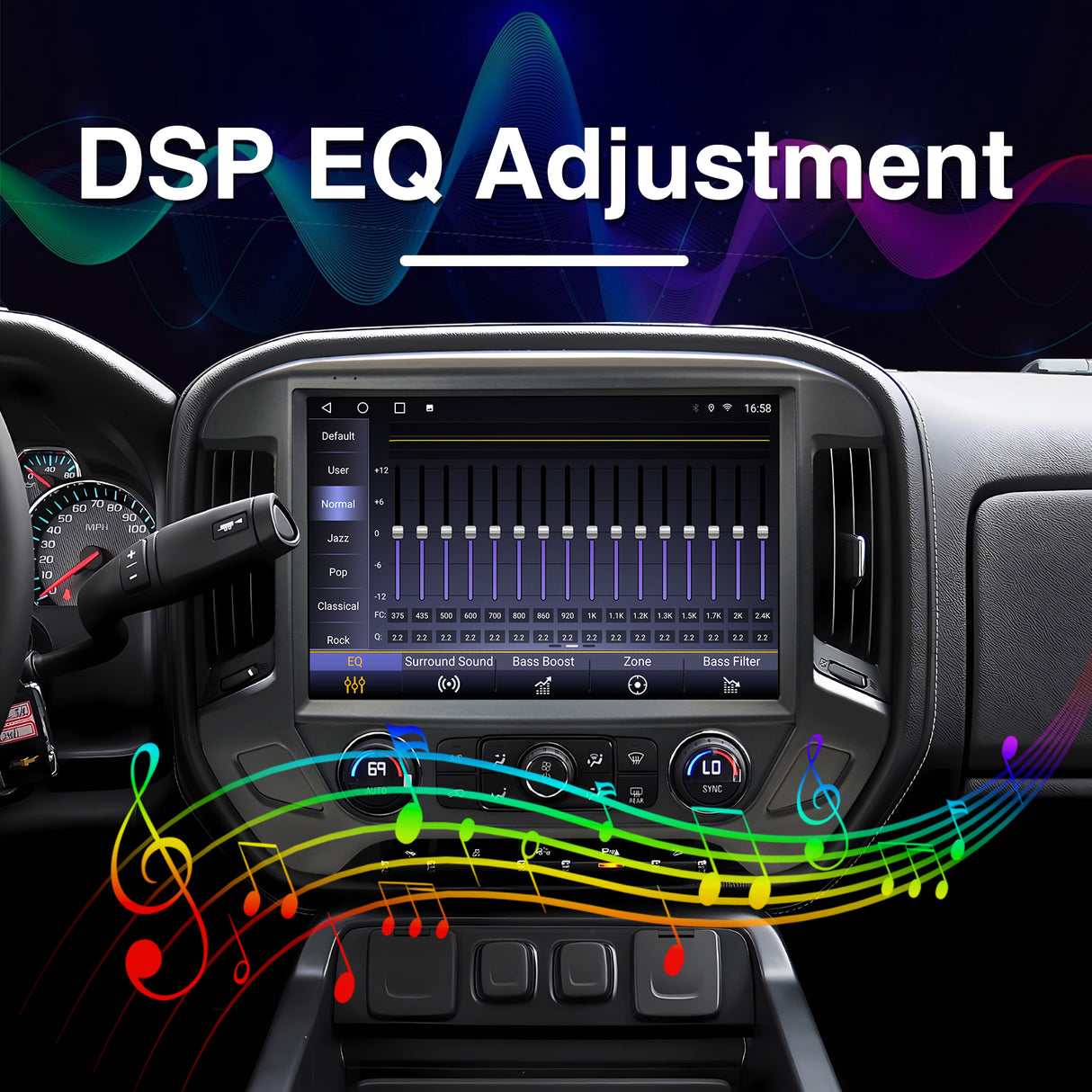 Double Din Car Stereo for Chevy Silverado GMC Sierra 2014-2018