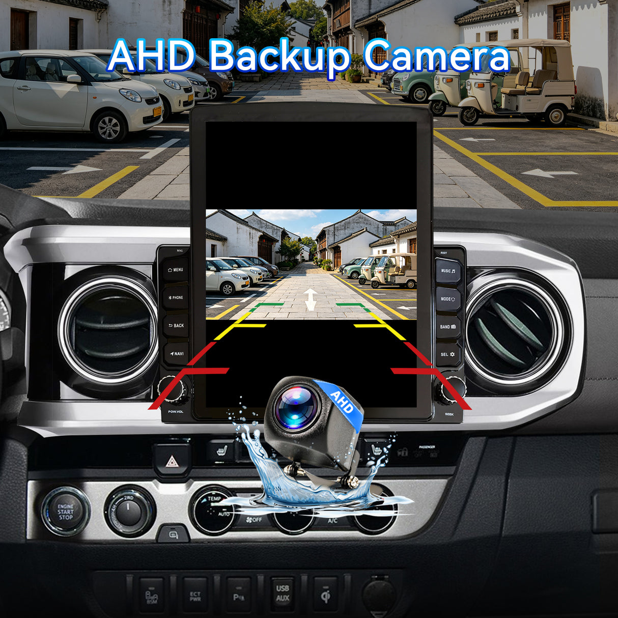 Car Stereo Radio for Toyota Tacoma 2016-2023 with Wireless CarPlay & Android Auto GPS SWC 1080p Backup Camera