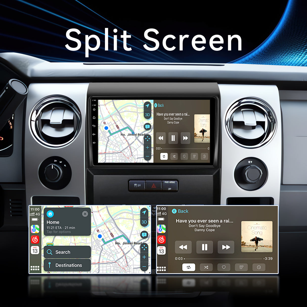 Android 13 Car Radio Compatible with Ford F150 2009 2010 2011 2012 Manual AC Upgrade, Car Stereo Replacement Wireless CarPlay & Android Auto