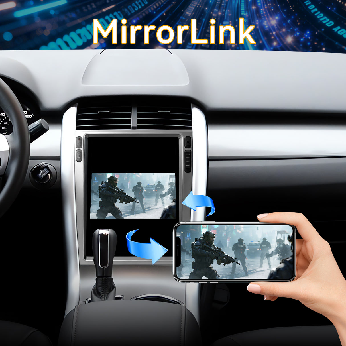 Car Stereo Radio 8-Core Qualcomm CPU, with Android Auto Wireless Carplay for Ford Edge 2009-2012 Upgrade 2K Touchscreen Bluetooth WiFi GPS DSP AM FM Head Unit