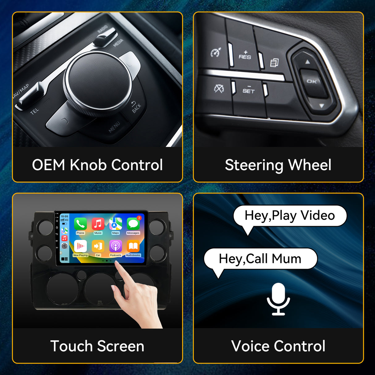 Car Stereo for Toyota FJ Cruiser 2007-2018 Upgrade Wireless CarPlay & Android Auto AHD Backup Camera GPS SWC FM WiFi Bluetooth