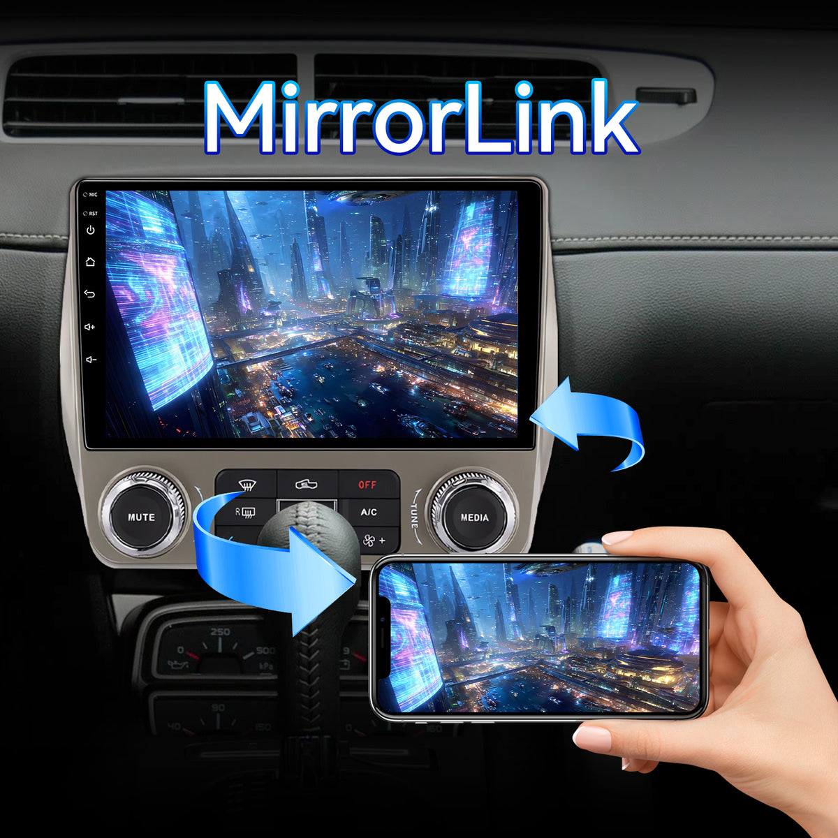 Car Stereo Radio for Chevrolet Camaro 2010-2015 with Wireless CarPlay & Android Auto 9-Inch Touchscreen 5G WiFi Bluetooth 5.0 GPS SWC Backup Camera