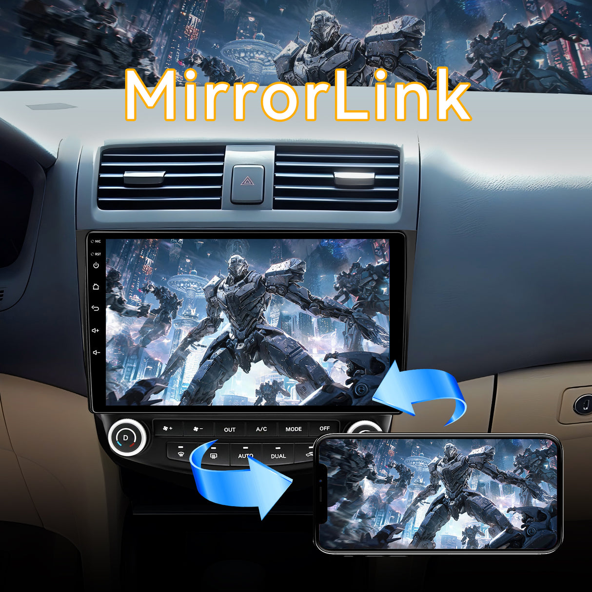 Car Stereo for Honda Accord 7th 2003-2007 Upgrade Wireless CarPlay & Android Auto AHD Backup Camera GPS SWC FM WiFi Bluetooth