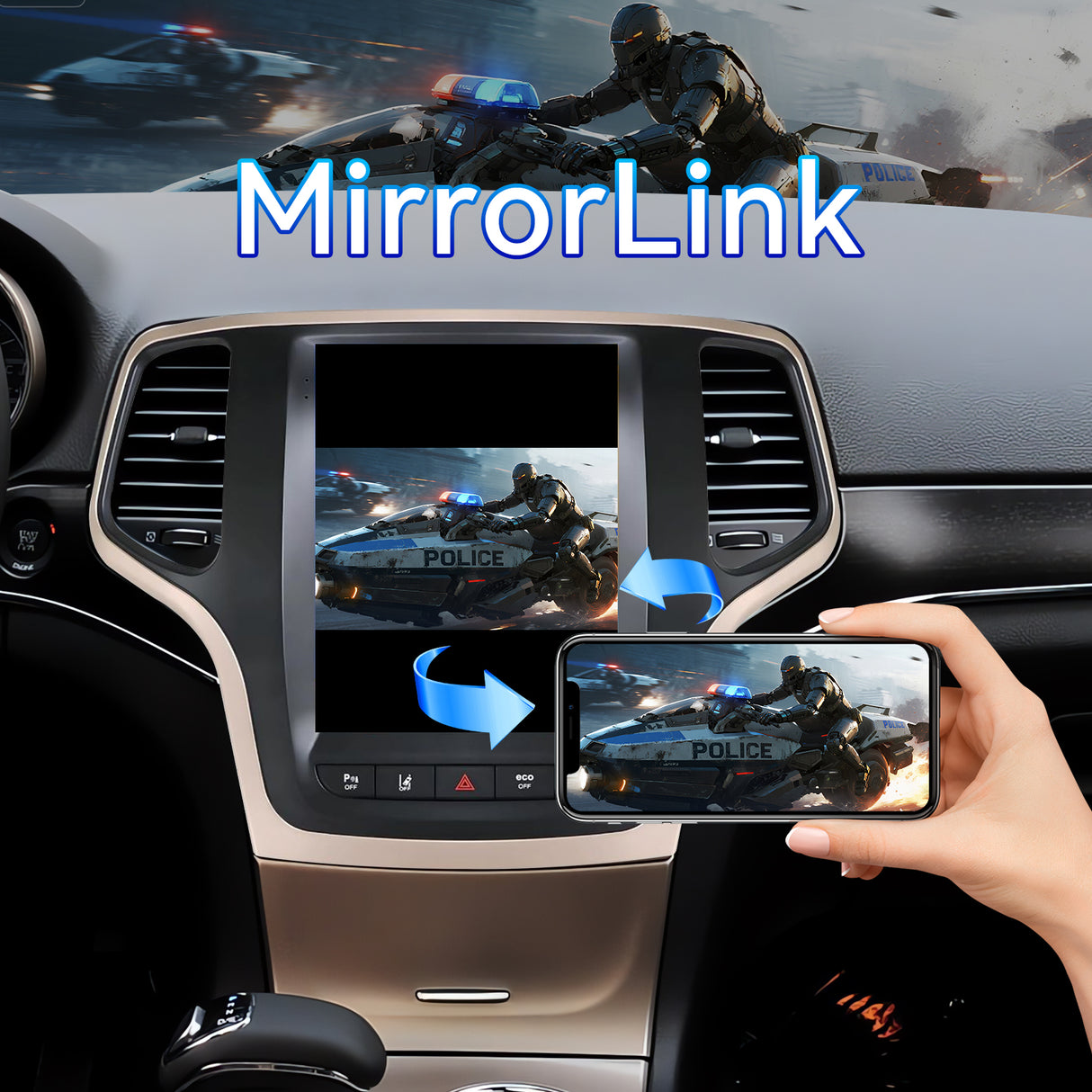 8 Core Android 13 Car Stereo Radio for Jeep Grand Cherokee 2014-2017 with Wireless CarPlay & Android Auto, 5G WiFi, Bluetooth 5.0, GPS and Backup Camera