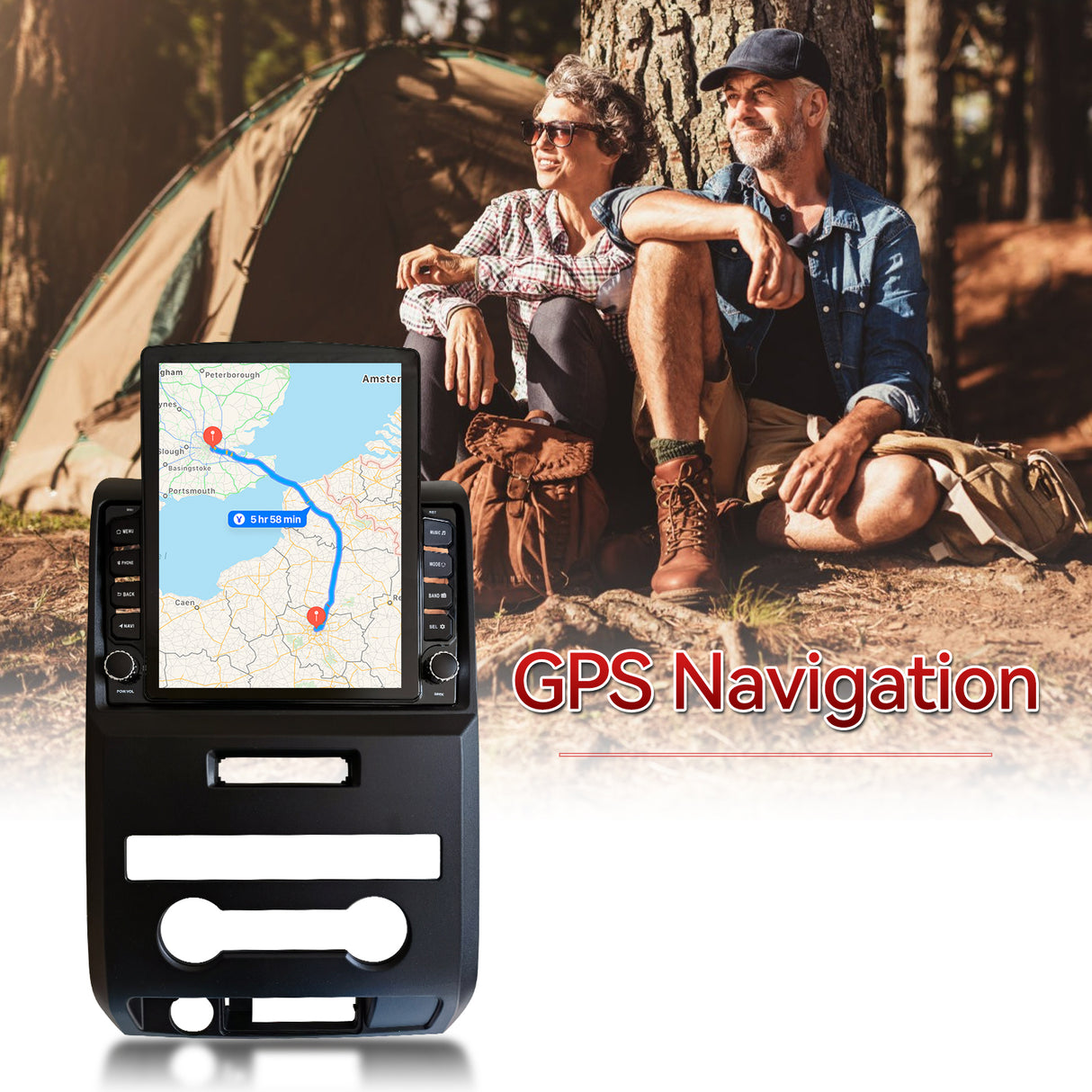 Binize 9.7" Android 14 Car Radio Compatible with Ford F150 2009-2012 Manual AC Upgrade, Car Stereo Replacement Wireless CarPlay & Android Auto, WiFi/BT/FM/SWC/GPS/1080P AHD Backup Camera/2+64G