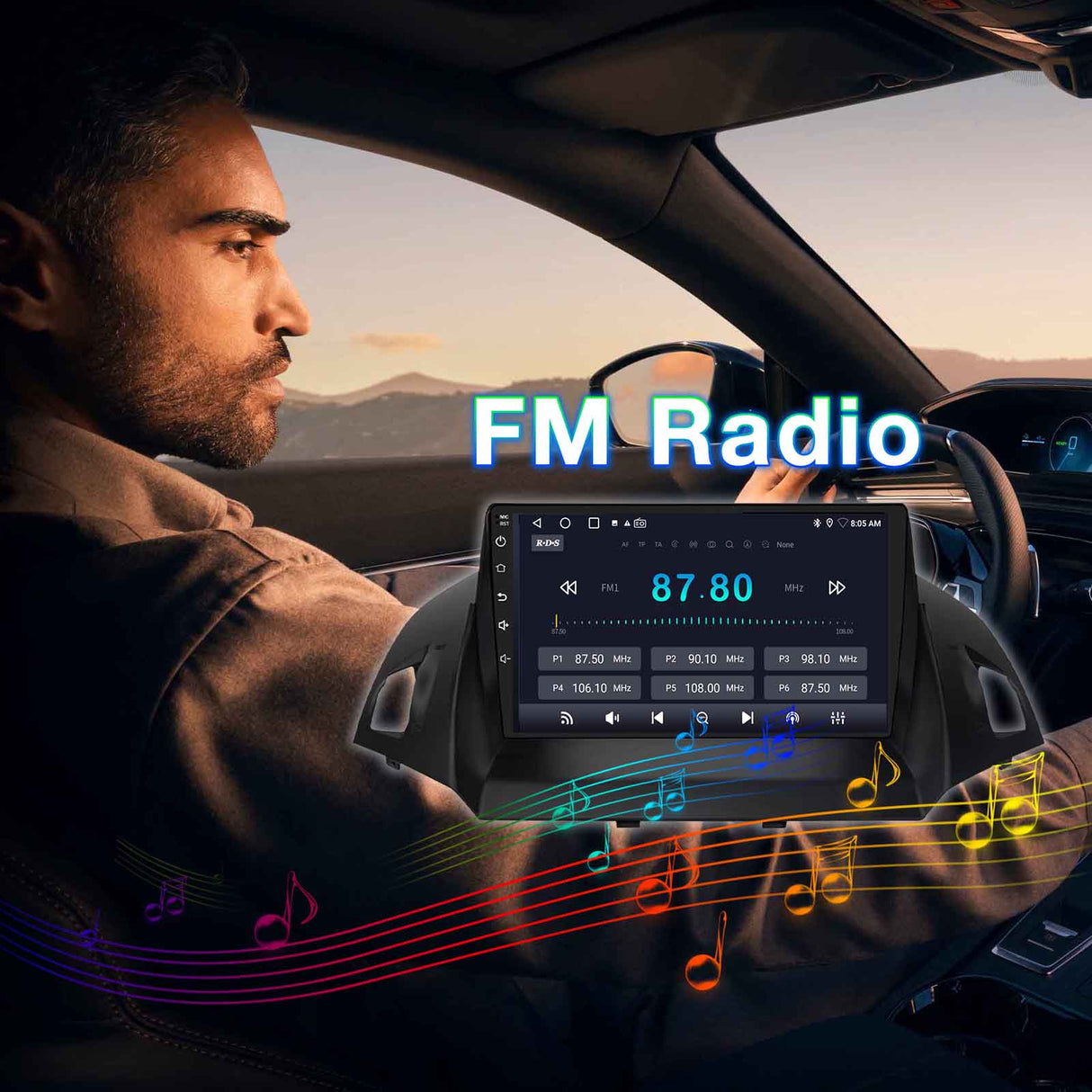 Car Radio Stereo Compatible with Ford Escape 2013 2014 2015 2016 2017 2018 2019,Android 13 Head Unit,WiFi/Bluetooth/Wireless CarPlay Andriod Auto