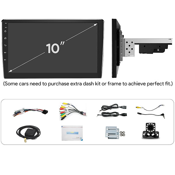 BINIZE 10 Inch Android Car Stereo Single Din CarPlay Car Radio with Camera