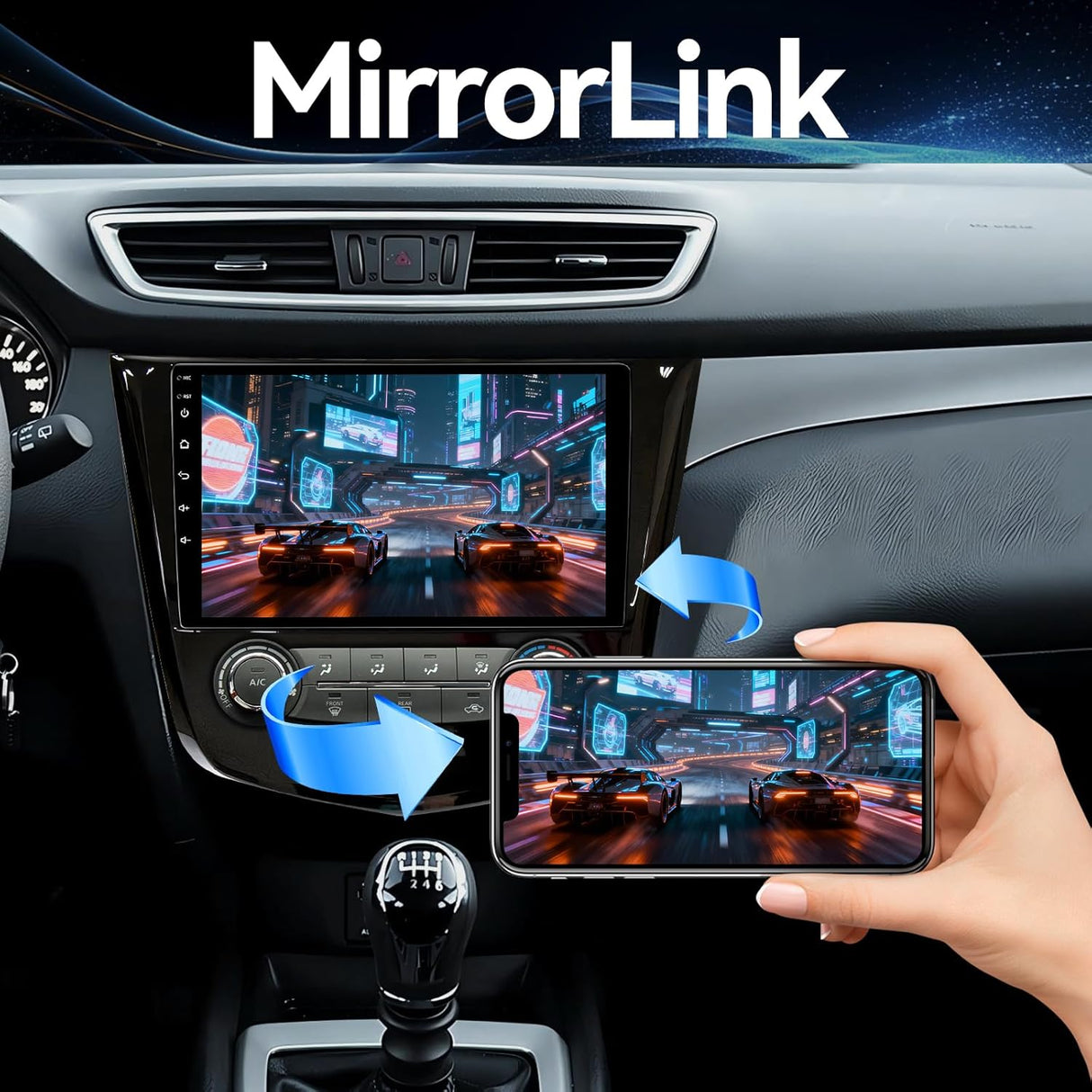 Car Stereo Radio for Nissan Rogue 2014 2015 2016 2017 2018 Manual AC Wireless CarPlay & Android Auto AHD Backup Camera GPS SWC WiFi Bluetooth